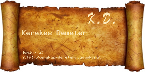 Kerekes Demeter névjegykártya